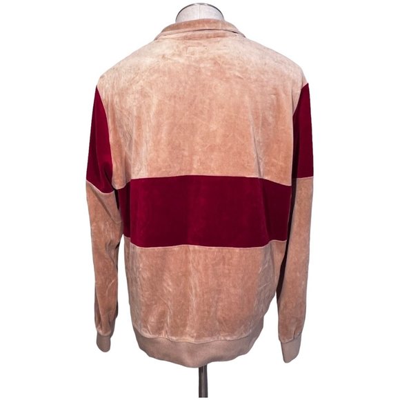 Mens Supreme 1/4 Zip Velour Pullover Sweater Shirt Color Block Size XL Y2K Style - Picture 5 of 7